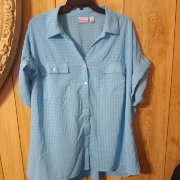 Button down short sleeve shirt 2X Kim Rogers - Picture 2 of 5